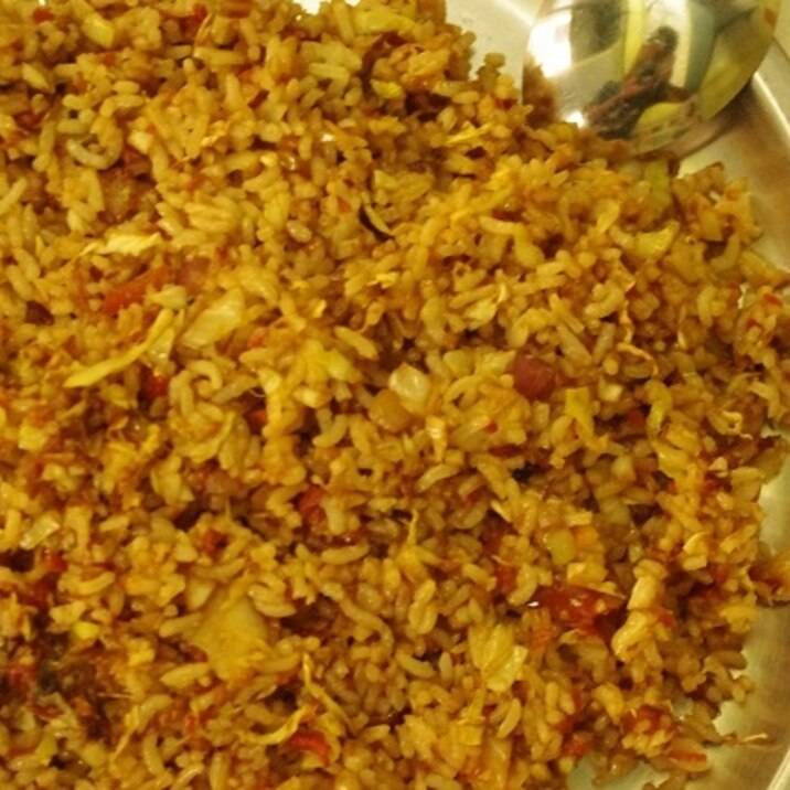 簡単インド風♪ベジタブル豆チャーハン(^^)v
